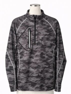Sunice Camo Pullover Top 1/4 Zip Grey Mens XL Performance Athletic Golf Jersey
